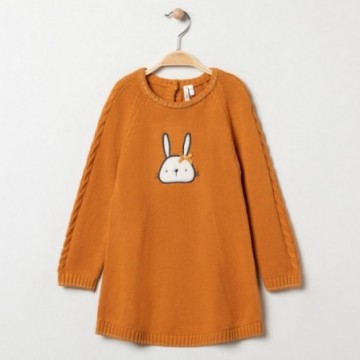 Robe en tricot motif lapin bébé fille