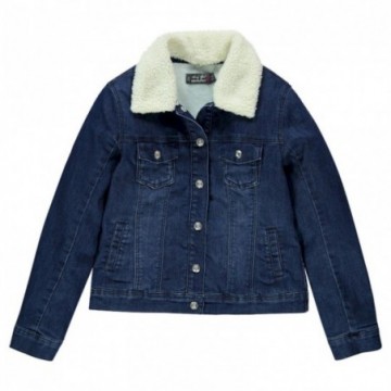 Veste en jeans doublée sherpa fille