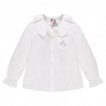 Chemise en coton à collerette fille