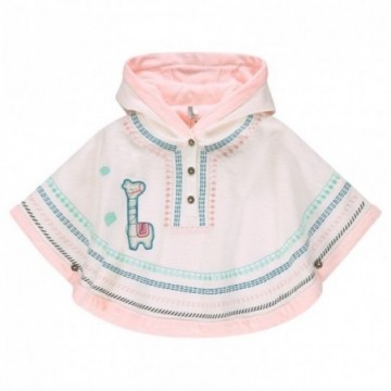 Cape brodée en tricot avec doublure sherpa bébé fille