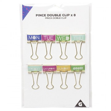 Lot de 8 pinces double clip