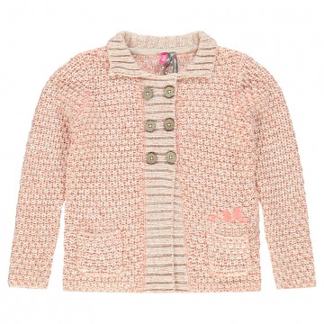 Gilet en tricot fantaisie avec poches fille