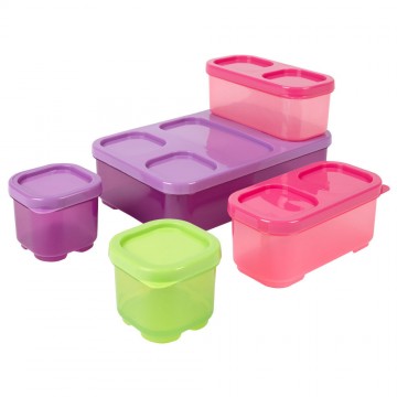 Lot de 5 boîtes alimentaires multicolores