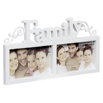 Cadre photo Family blanc pour 2 photos