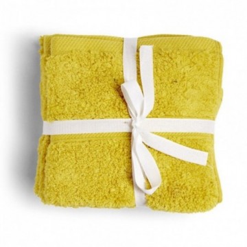 Lot de 6 serviettes invité jaune - coton 30x30cm