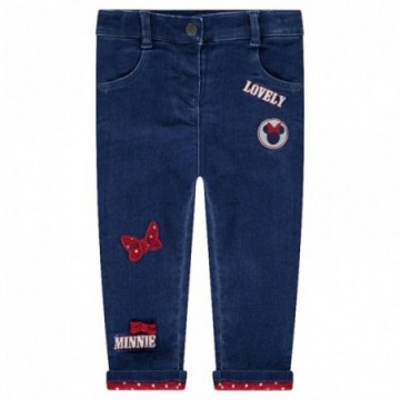 Jeans effet used doublé jersey "Minnie" bébé fille