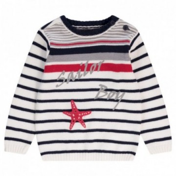 Pull en tricot esprit marinière bébé garçon