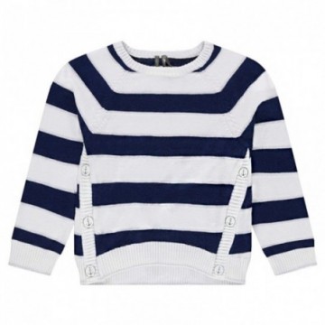 Pull en tricot style marinière fille