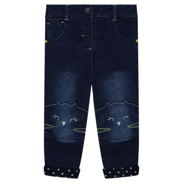 Jeans effet used doublé jersey bébé fille