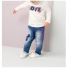 Jeans avec patchs et broderies bébé fille