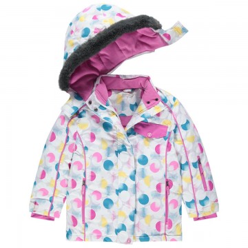 Blouson de ski imperméable fille à pois