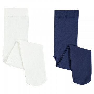 Lot de 2 collants unis microfibre 40 deniers bébé fille