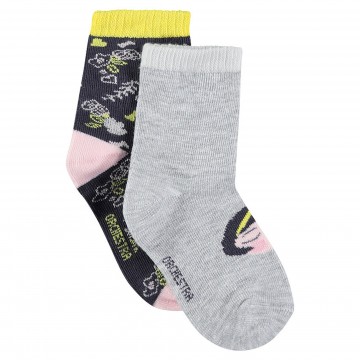 Lot de 2 paires de chaussettes bébé fille