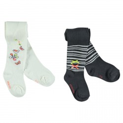 Lot de 2 paires de collants épais bébé fille