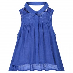 Chemise évasée fille en voile et dentelle