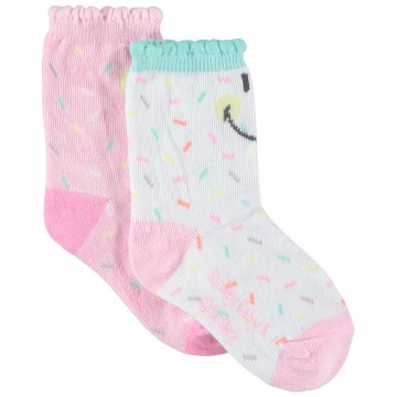 Lot de 2 paires de chaussettes bébé fille "Smiley World"