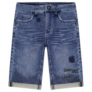 Bermuda garçon en denim effet used