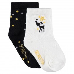 Lot de 2 paires de chaussettes bébé fille