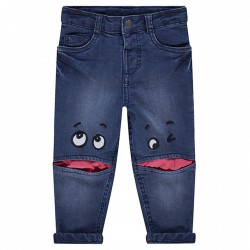 Jeans  doublé jersey avec yeux patchés bébé mixte