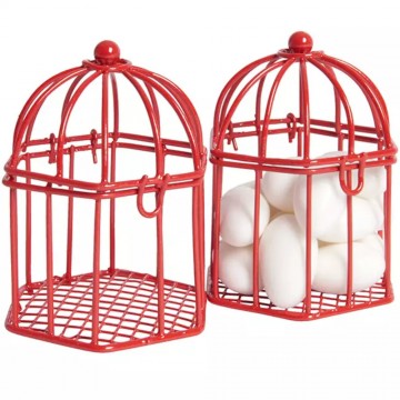 Lot de 2 petites cages de métal