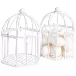 Lot de 2 petites cages de métal