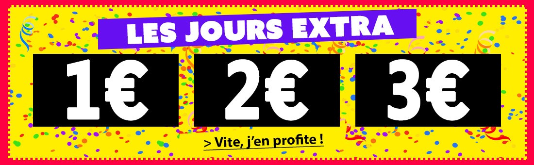 Jours Extra : tout à 1, 2 et 3€